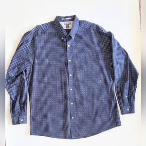 Eddie Bauer Mens Size XL Classic Fit Long Sleeve Plaid Button Down Shirt Blue
